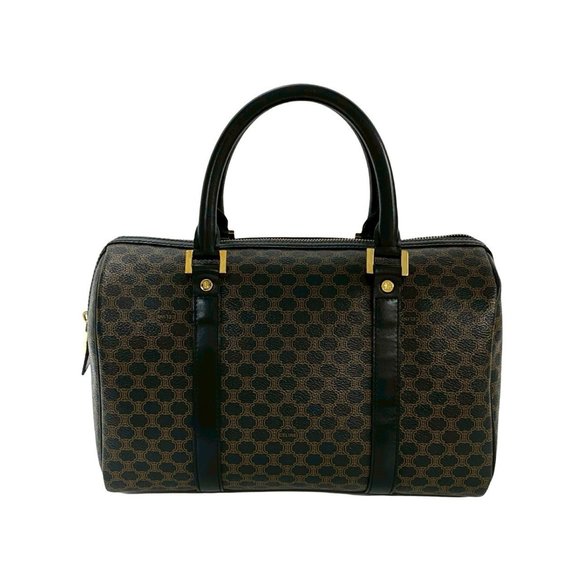 CELINE Vintage Black Leather Boston Bag - Picture 1 of 9